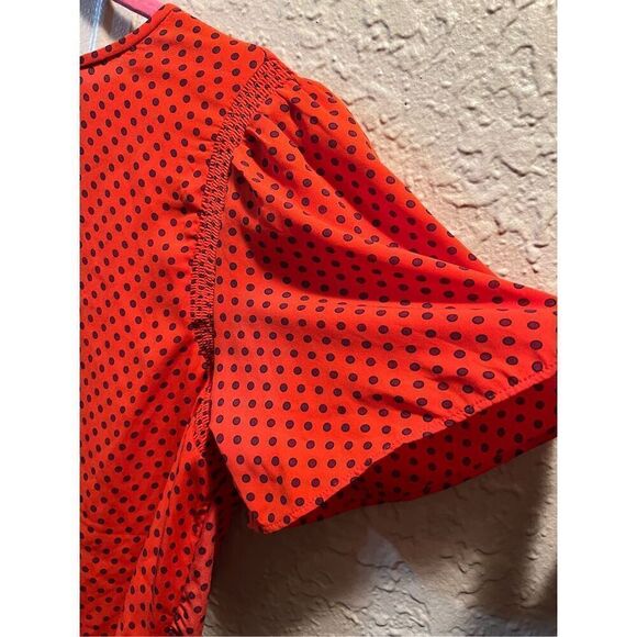 Ann Taylor Red Polka Dot Top Woman’s Size Medium - Picture 3 of 9